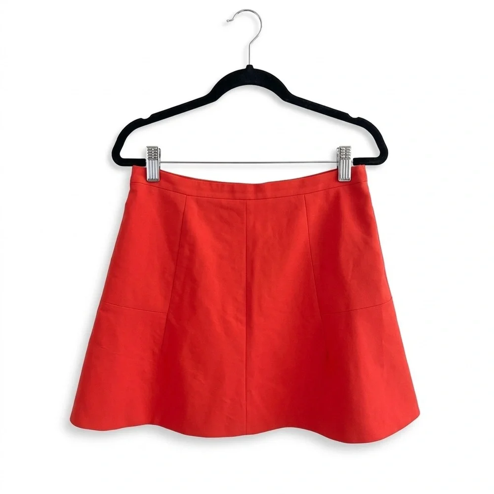 J. Crew Orange-Red Structured A-Line Mini Skirt Women’s 6 - Picture 2 of 10